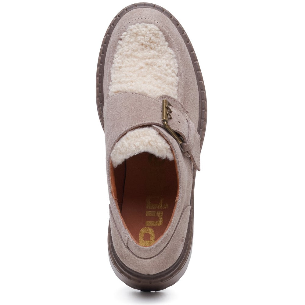 Lace Ladies Shoes Taupe Hush Puppies Orla Monk Shoe