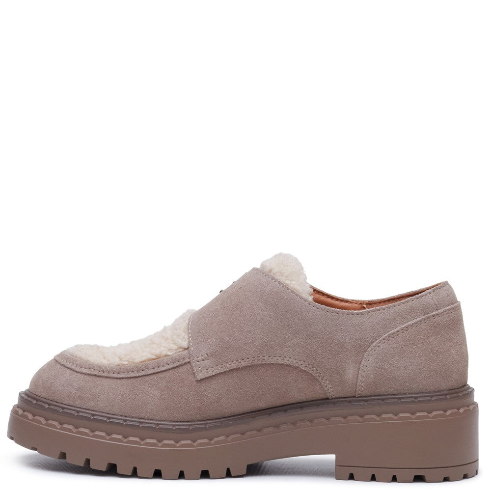 Lace Ladies Shoes Taupe Hush Puppies Orla Monk Shoe