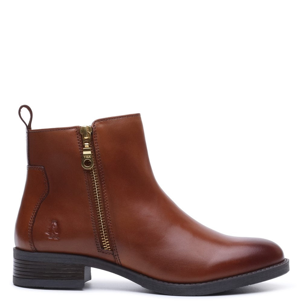 Ladies Ankle Boots Tan Hush Puppies Perry Zip Boot