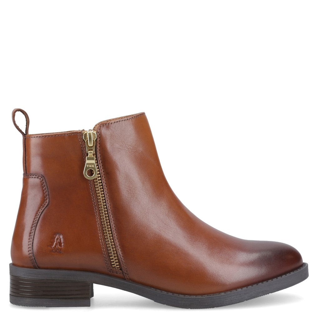 Ladies Ankle Boots Tan Hush Puppies Perry Zip Boot