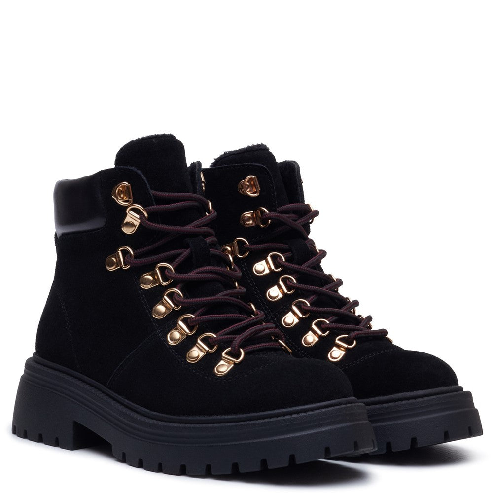 Ladies Ankle Boots Black Hush Puppies Robyn Hiker Boot