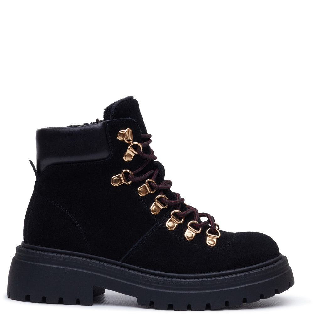 Ladies Ankle Boots Black Hush Puppies Robyn Hiker Boot