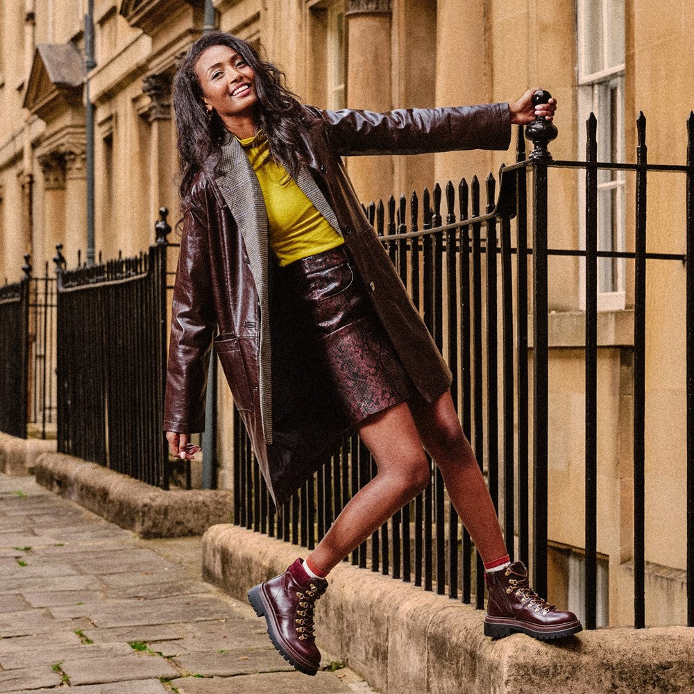 Ladies Ankle Boots Bordo Hush Puppies Robyn Hiker Boot