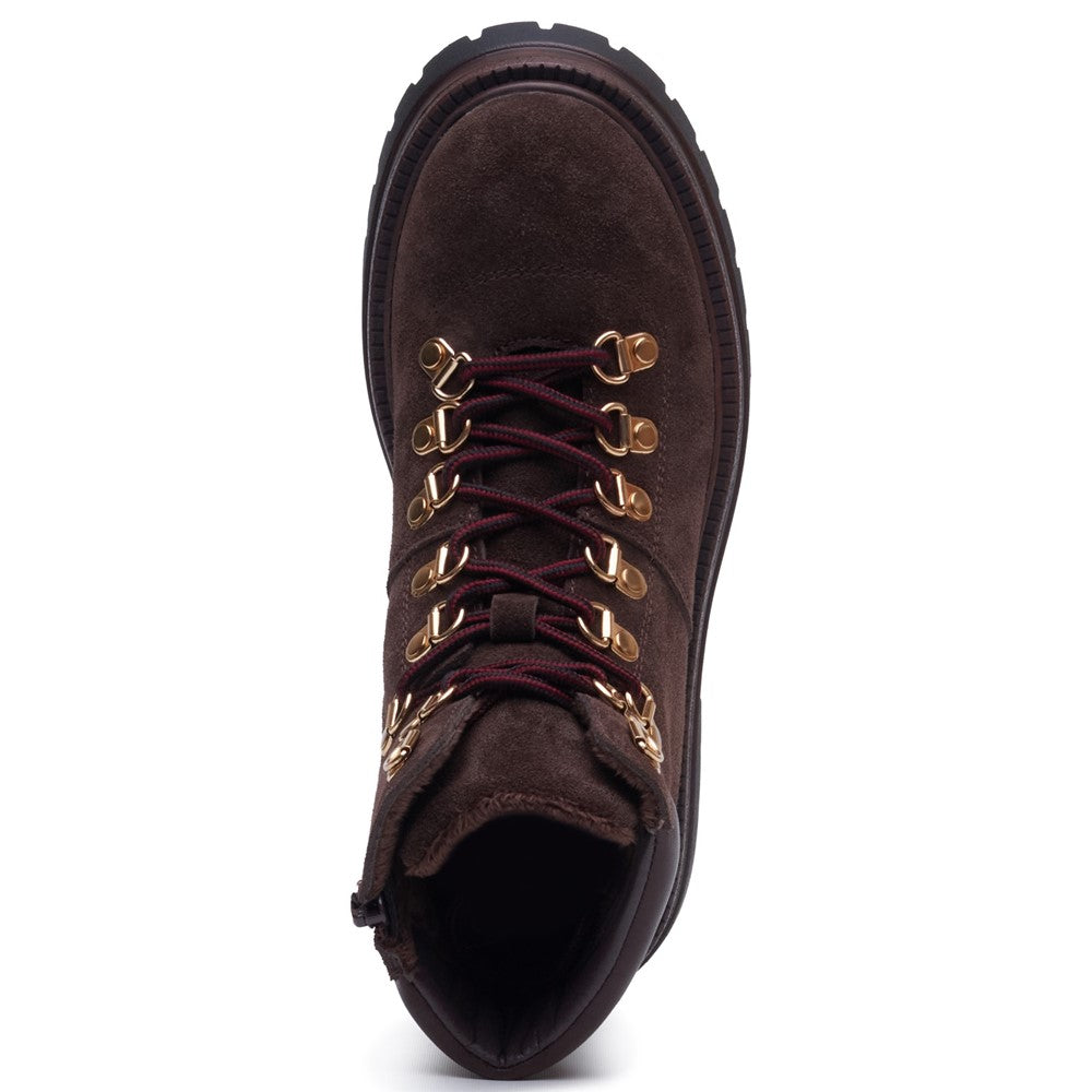 Ladies Ankle Boots Chocolate Hush Puppies Robyn Hiker Boot