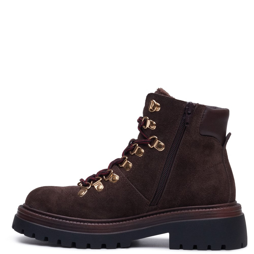 Ladies Ankle Boots Chocolate Hush Puppies Robyn Hiker Boot