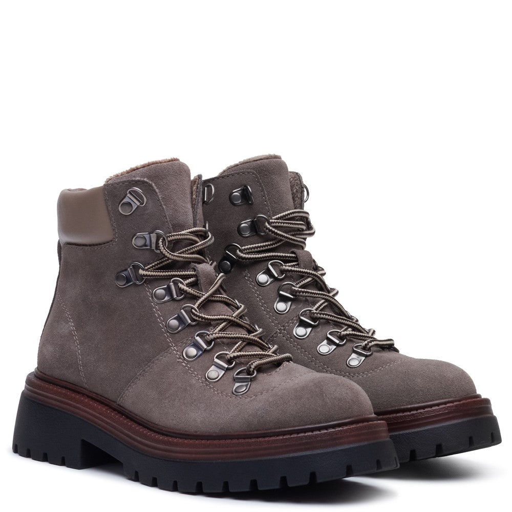 Ladies Ankle Boots Grey Hush Puppies Robyn Hiker Boot