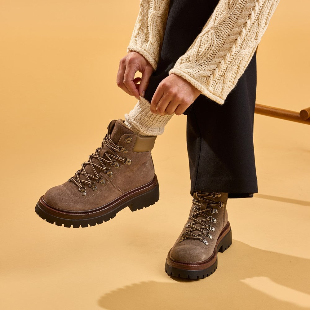 Ladies Ankle Boots Grey Hush Puppies Robyn Hiker Boot