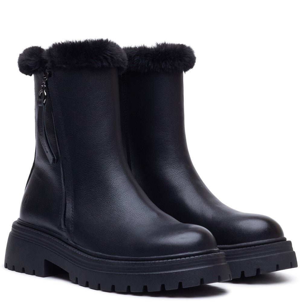 Ladies Mid Boot Black Hush Puppies Rosalind Boot