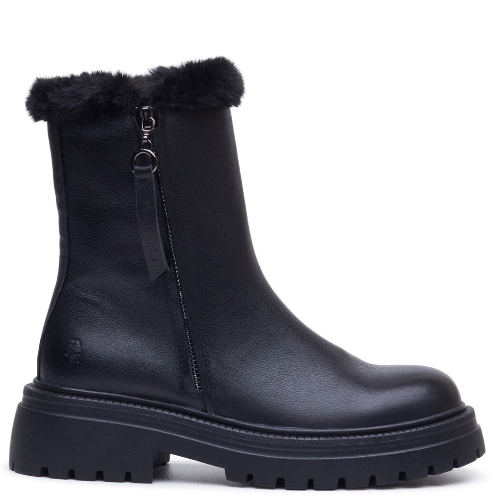 Ladies Mid Boot Black Hush Puppies Rosalind Boot