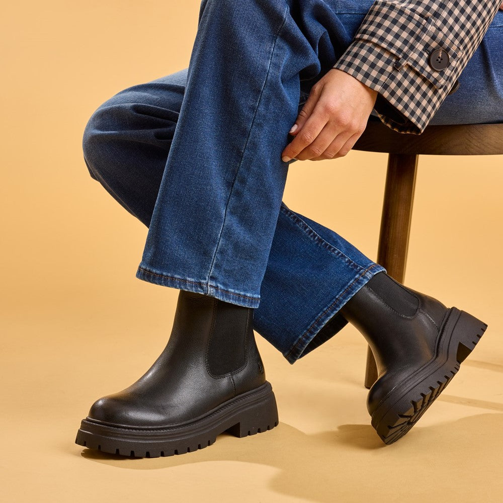Ladies Ankle Boots Black Hush Puppies Rose Chelsea Boot