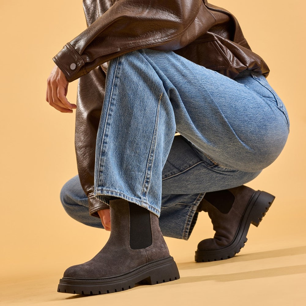Ladies Ankle Boots Charcoal Hush Puppies Rose Chelsea Boot