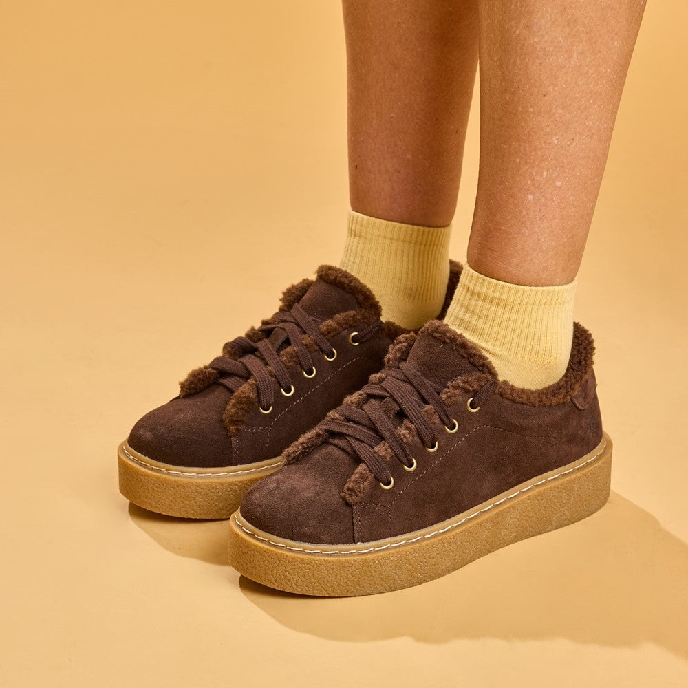 Shoe Ladies Summer Brown Hush Puppies Brinlee Fur Trainer