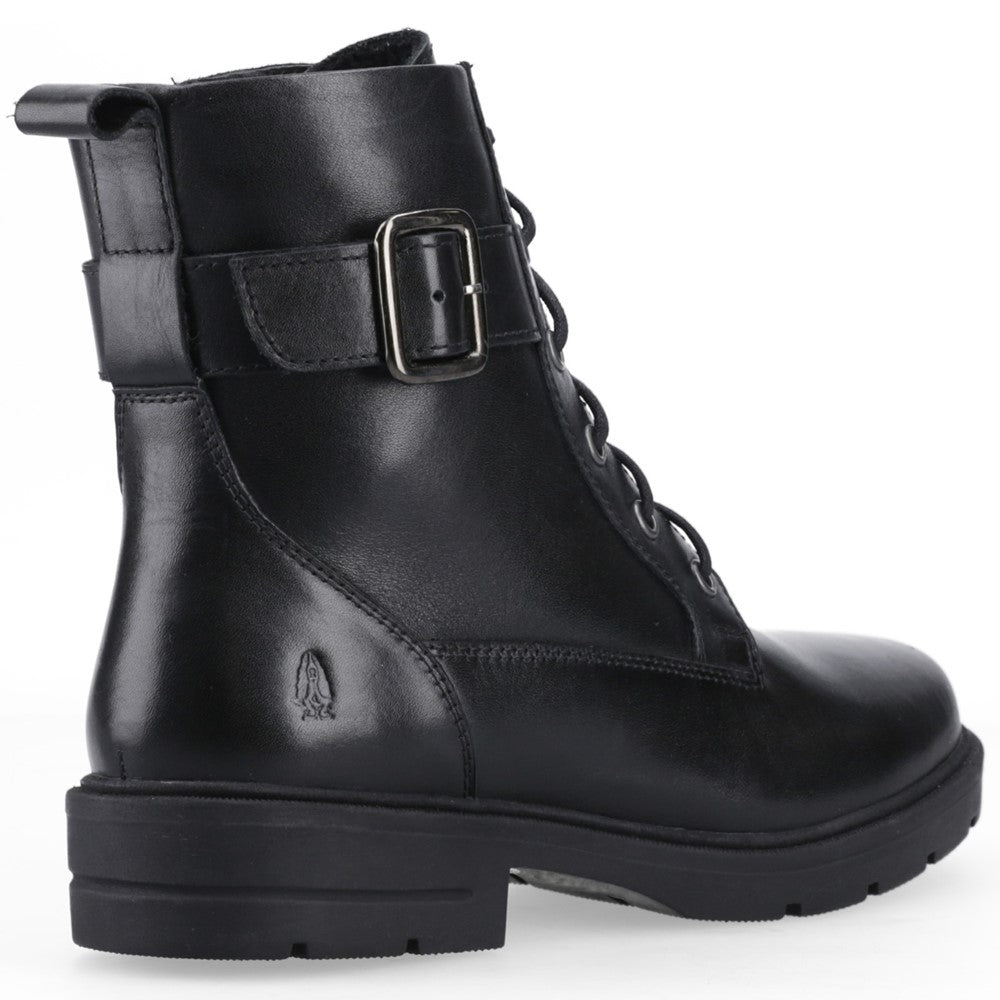 Ladies Long Boots Black Hush Puppies Teagan Biker Boot