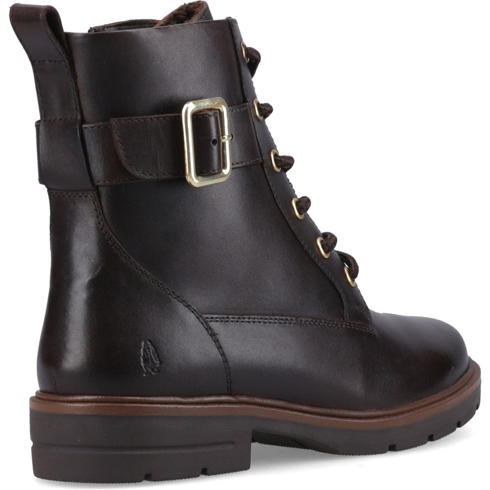Ladies Long Boots Brown Hush Puppies Teagan Biker Boot