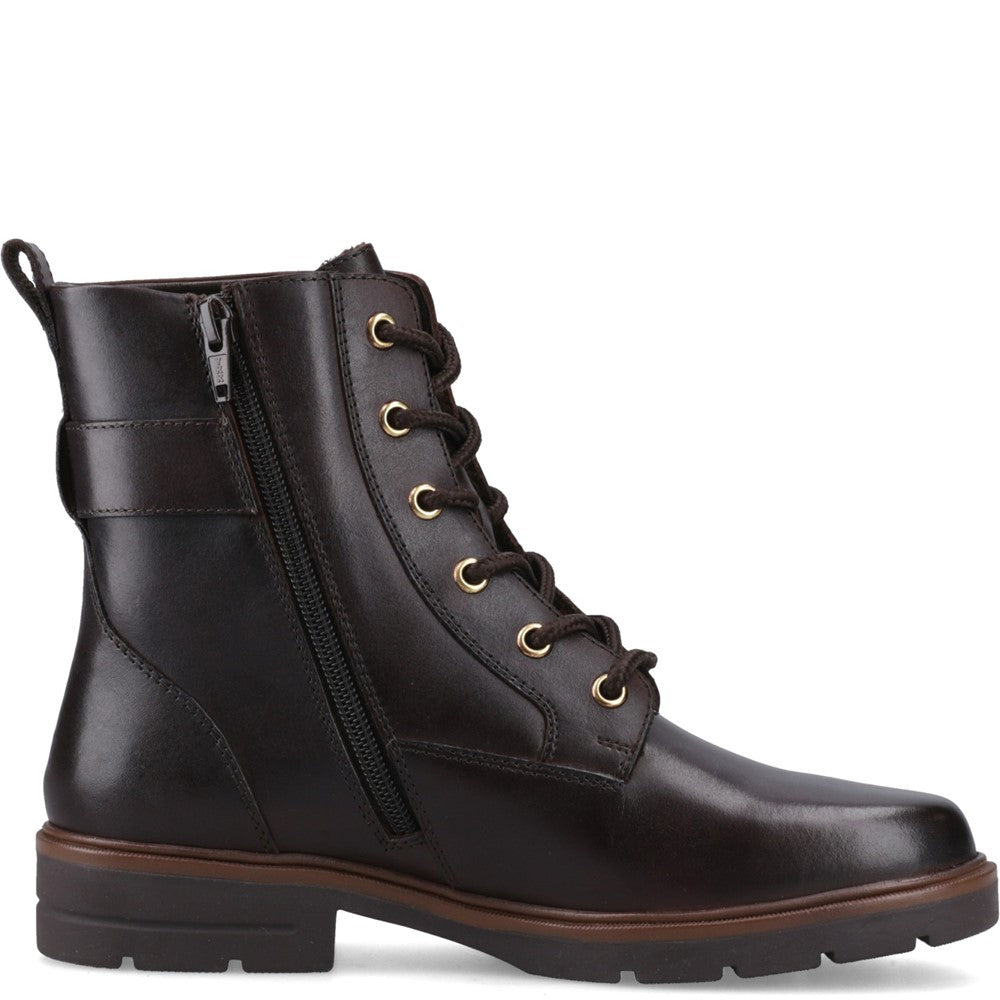 Ladies Long Boots Brown Hush Puppies Teagan Biker Boot