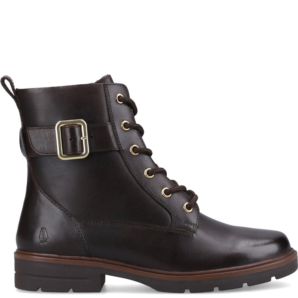 Ladies Long Boots Brown Hush Puppies Teagan Biker Boot