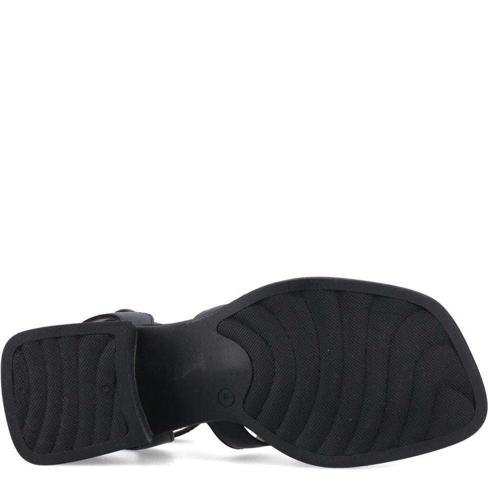 Ladies Heels Black Hush Puppies ZELDA GLADIATOR HEEL