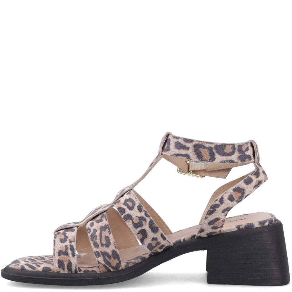 Ladies Heels Leopard Hush Puppies ZELDA GLADIATOR HEEL