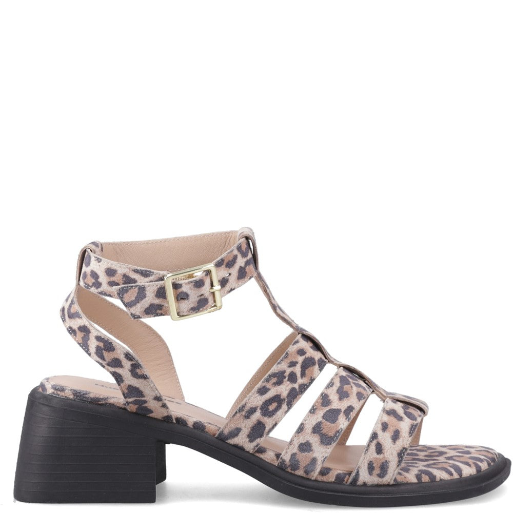 Ladies Heels Leopard Hush Puppies ZELDA GLADIATOR HEEL