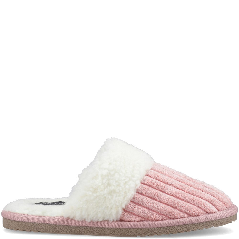 Classic Ladies Slippers Pink Hush Puppies Arianna Cord Slipper