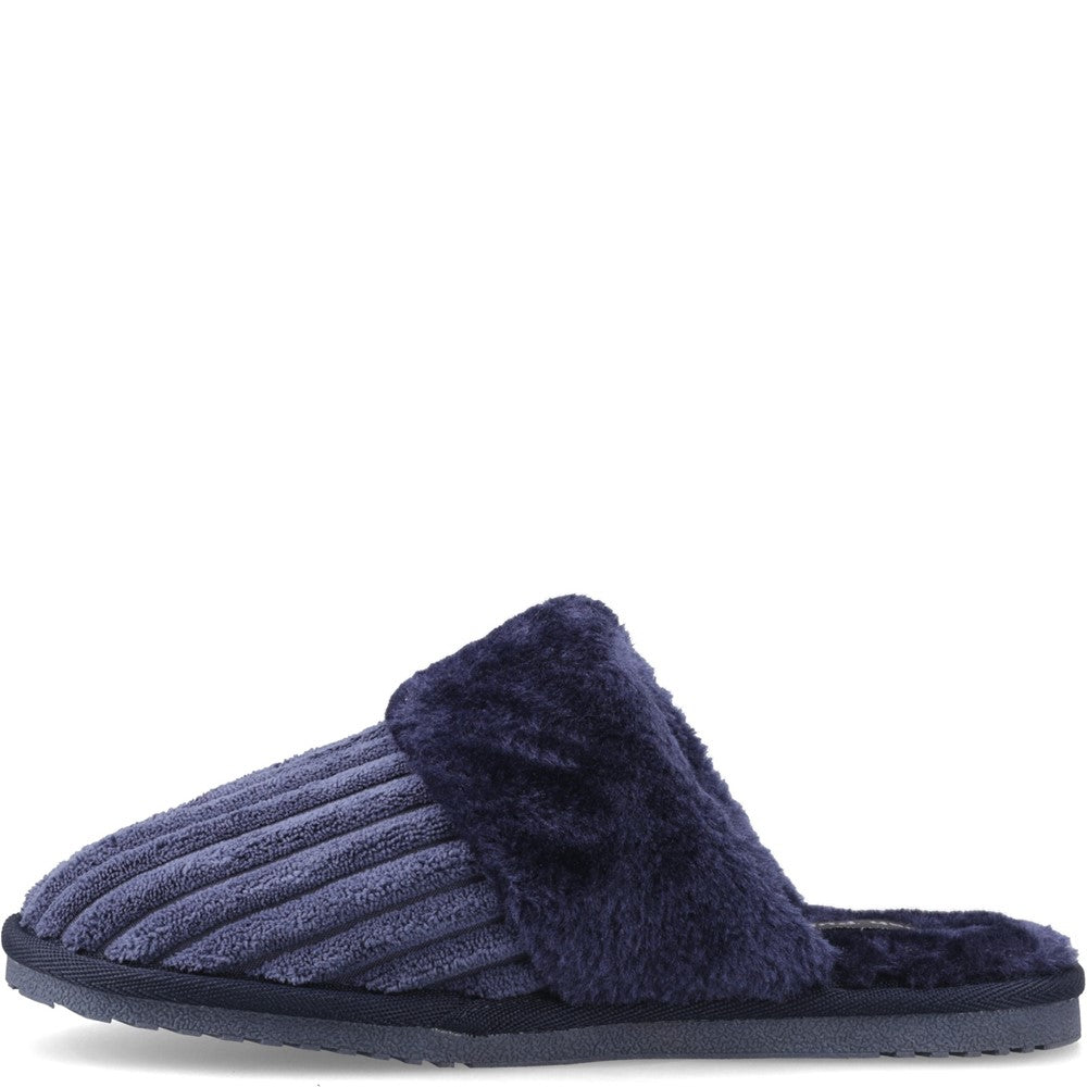 Classic Ladies Slippers Navy Hush Puppies Arianna Cord Slipper