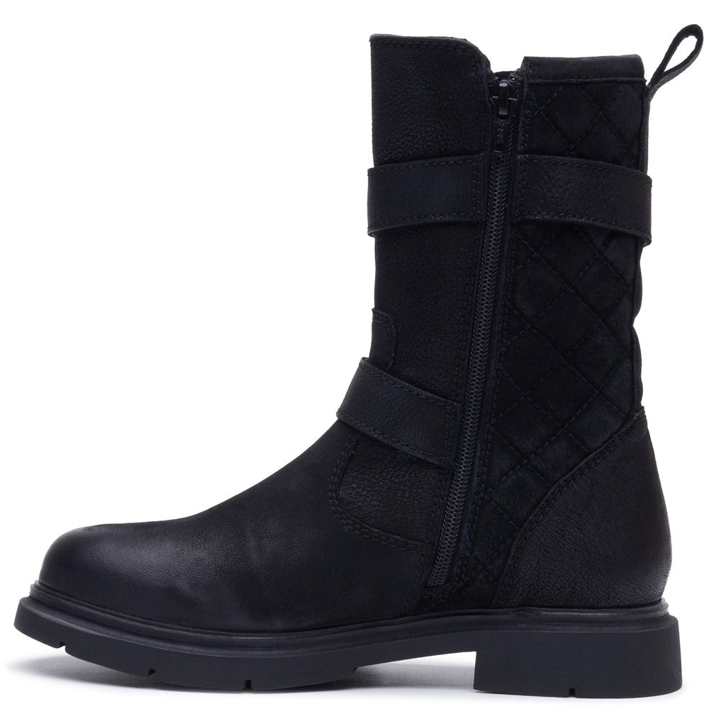 Ladies Mid Boot Black Hush Puppies Celine Buckle Boot