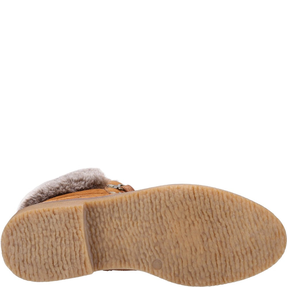 Ladies Ankle Boots Tan Hush Puppies Florence Wide Fit Boot
