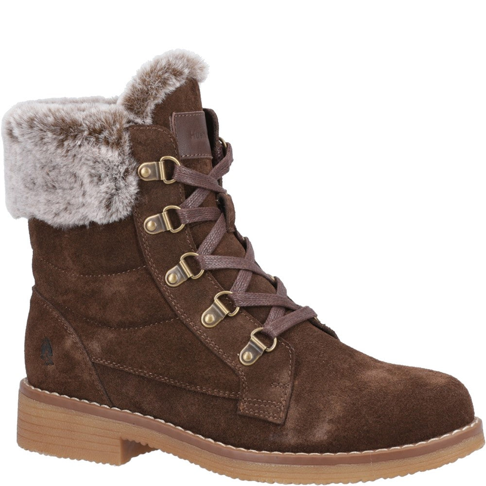 Ladies Ankle Boots Chocolate Hush Puppies Florence Wide Fit Boot