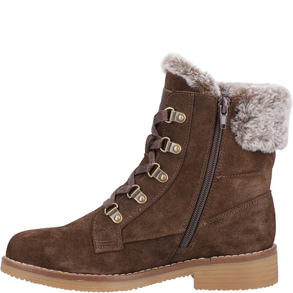 Ladies Ankle Boots Chocolate Hush Puppies Florence Wide Fit Boot