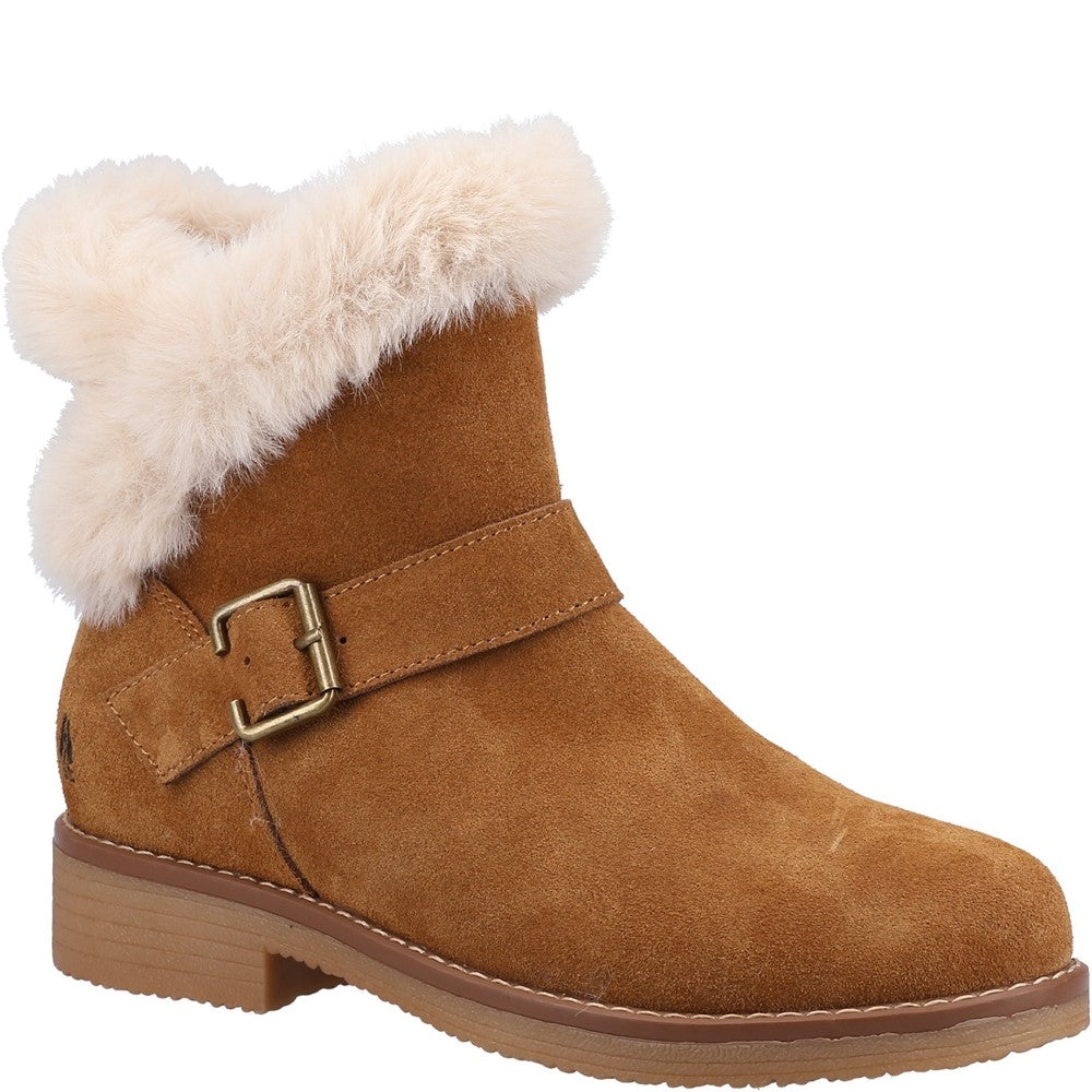 Ladies Ankle Boots Tan Hush Puppies Hannah Wide Fit Boot