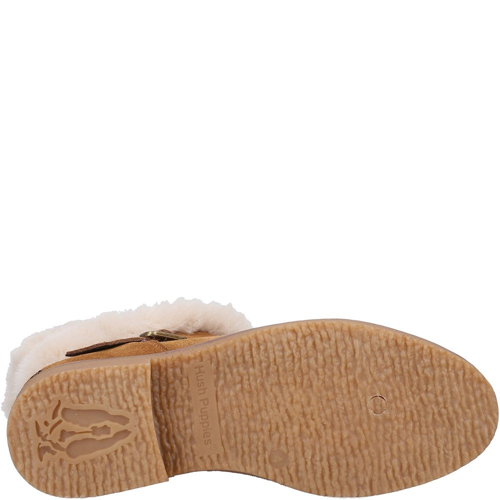 Ladies Ankle Boots Tan Hush Puppies Hannah Wide Fit Boot