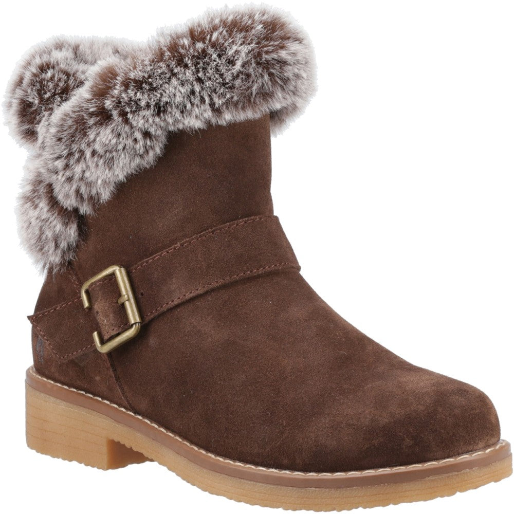 Ladies Ankle Boots Chocolate Hush Puppies Hannah Wide Fit Boot