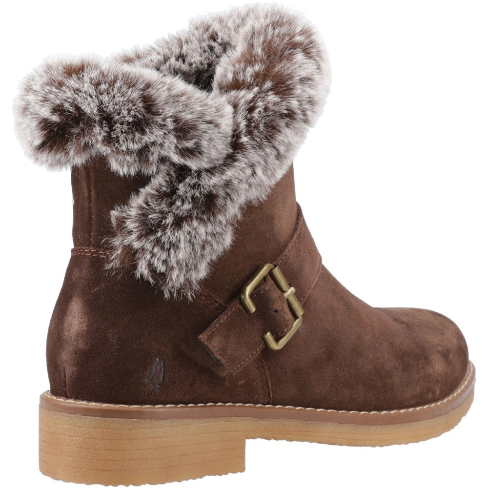 Ladies Ankle Boots Chocolate Hush Puppies Hannah Wide Fit Boot