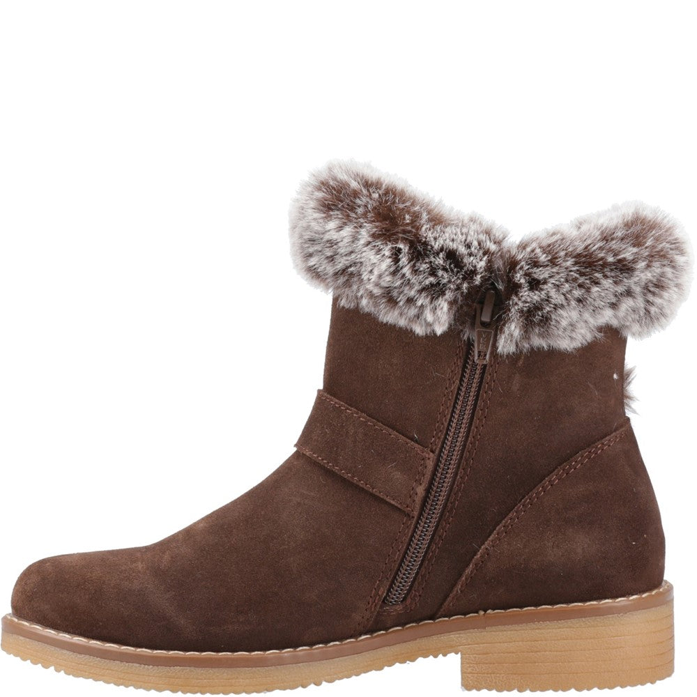 Ladies Ankle Boots Chocolate Hush Puppies Hannah Wide Fit Boot