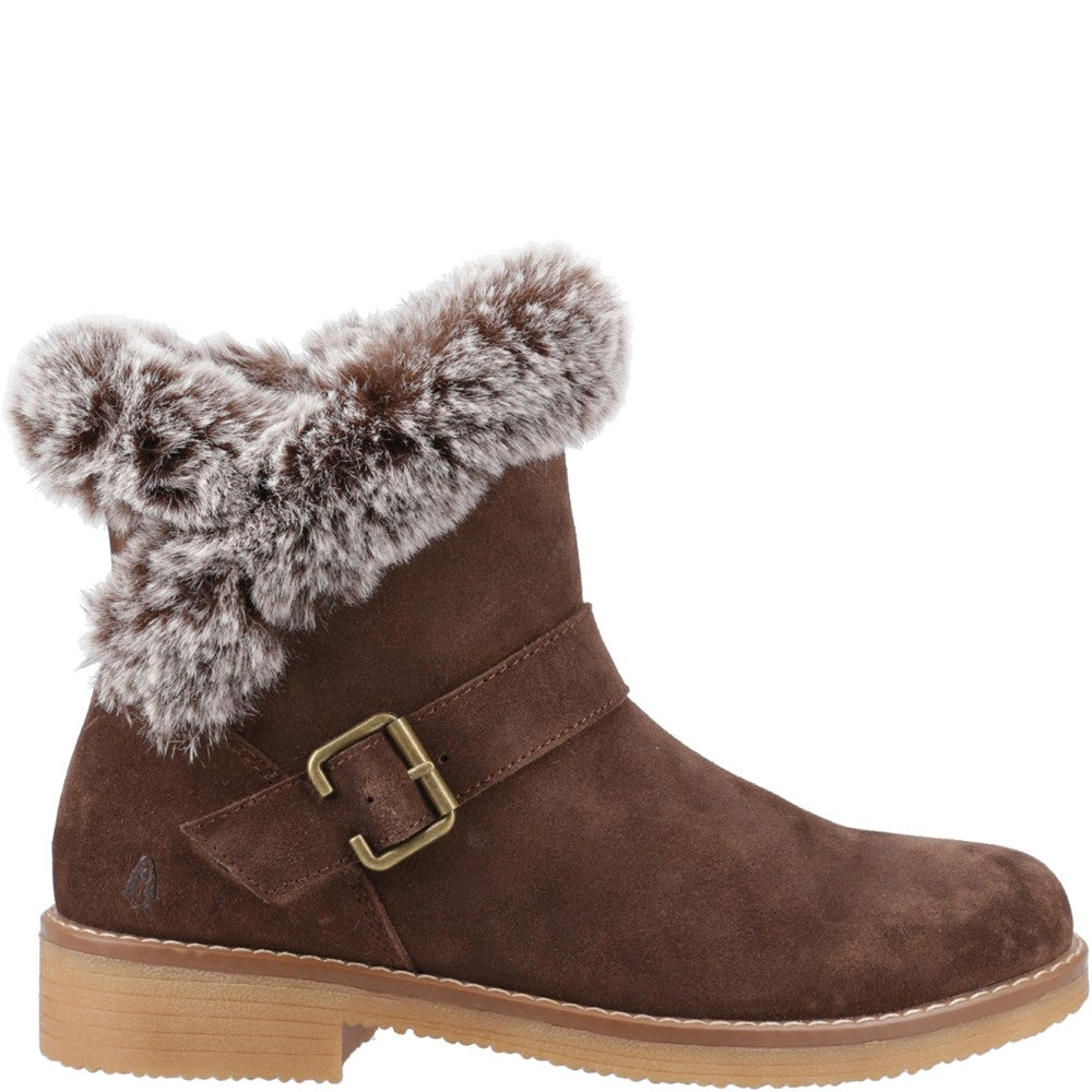 Ladies Ankle Boots Chocolate Hush Puppies Hannah Wide Fit Boot