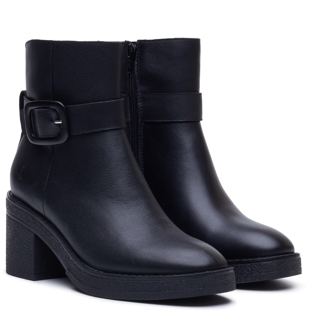 Ladies Ankle Boots Black Hush Puppies Fearne Leather Boot