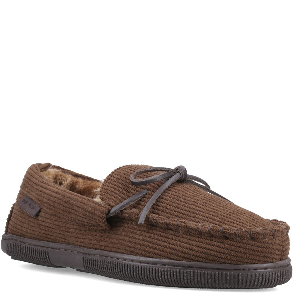 Classic Mens Slippers Brown Hush Puppies Ace Cord Slipper