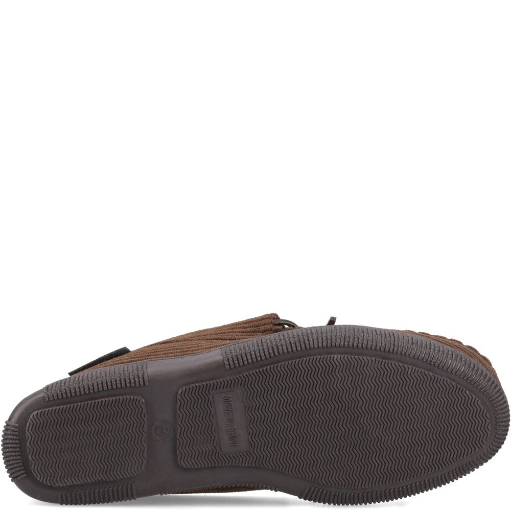 Classic Mens Slippers Brown Hush Puppies Ace Cord Slipper