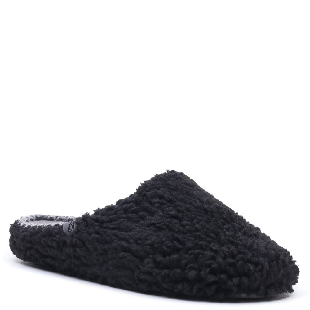Classic Mens Slippers Black Hush Puppies Good Teddy Slipper