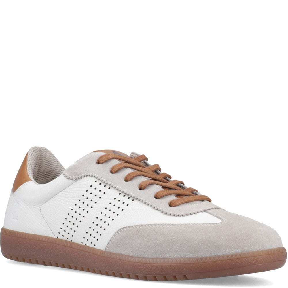 Mens Sports White Hush Puppies Beckett Trainer