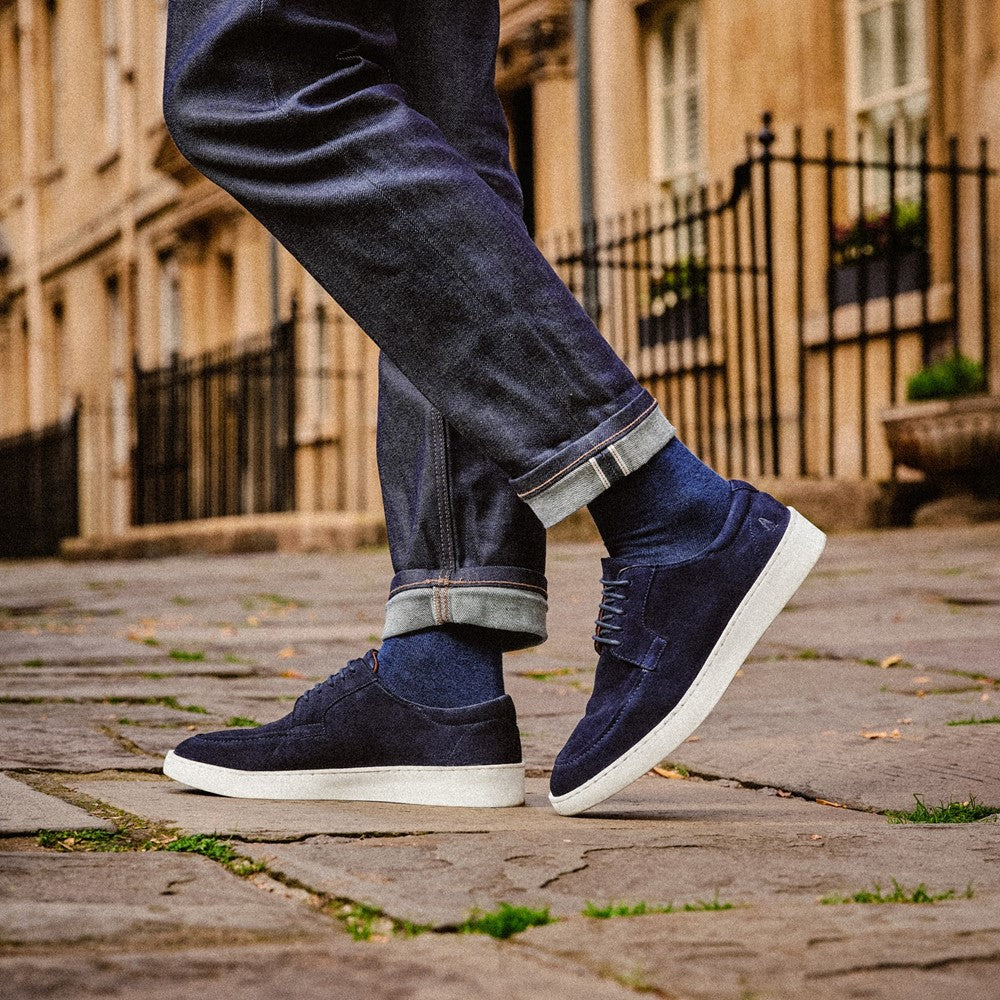 Mens Sports Navy Hush Puppies Riven Lace Up