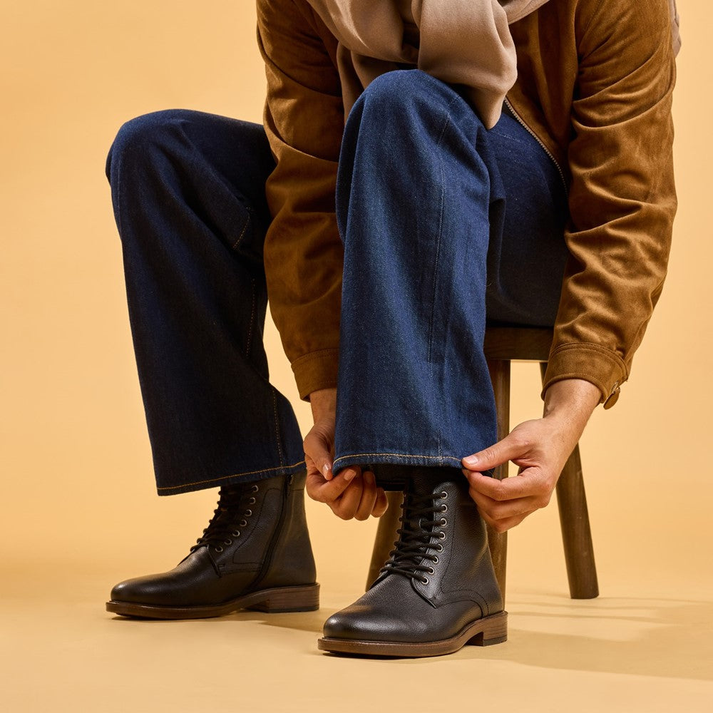 Mens Boots Black Hush Puppies Irwin Boot
