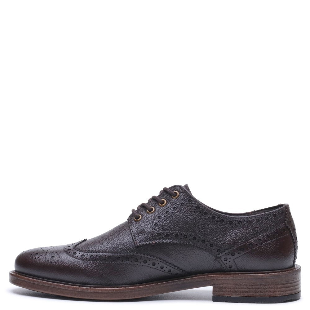 Mens Formal Lace Up Shoes Brown Hush Puppies Isaac Brogue