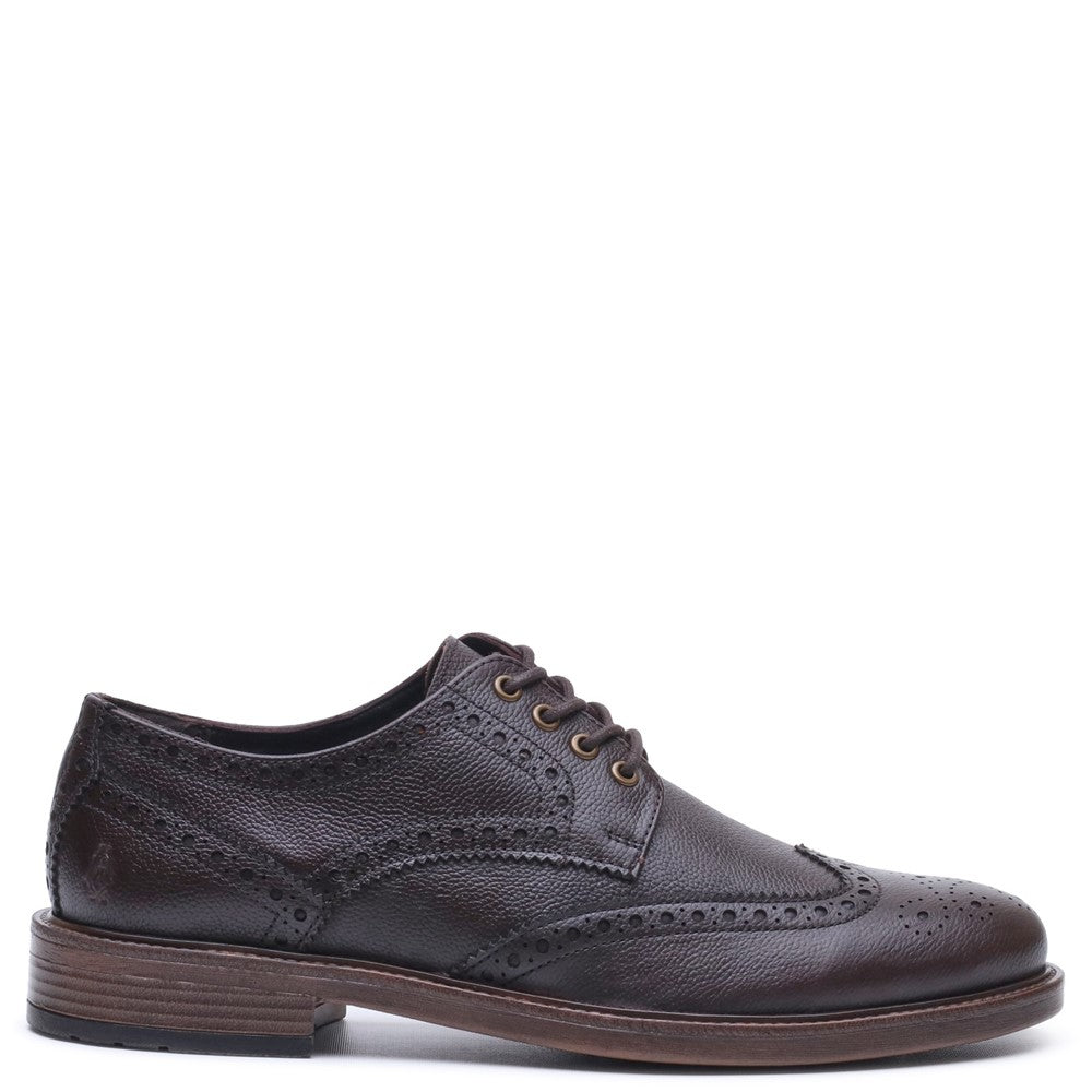 Mens Formal Lace Up Shoes Brown Hush Puppies Isaac Brogue