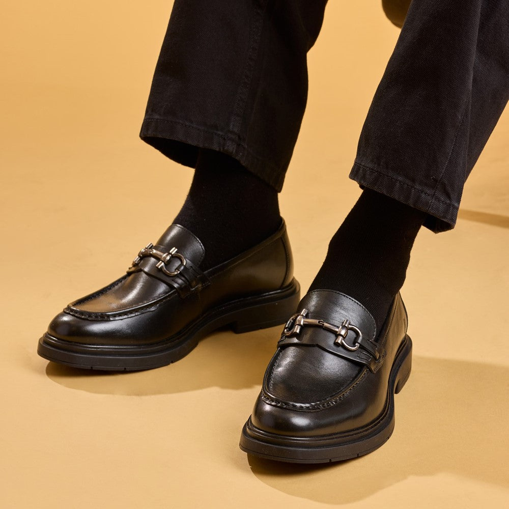 Mens Formal Slip On Shoes Black Hush Puppies Edgar Loafer