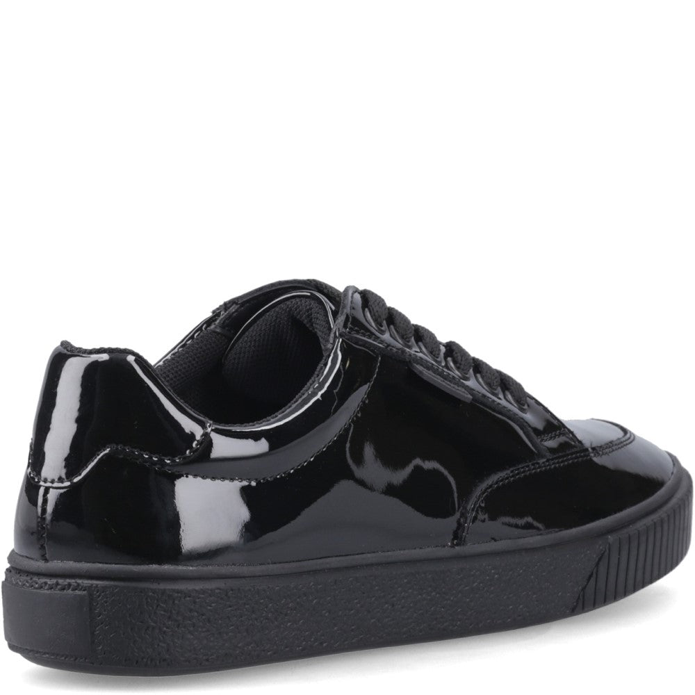 Girls BTS FLFR Black XL Hush Puppies EVELYN LACE TRAINER SNR2