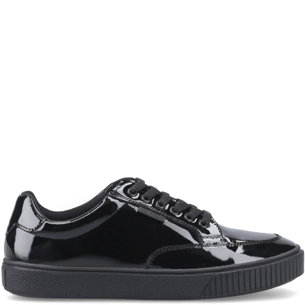 Girls BTS FLFR Black XL Hush Puppies EVELYN LACE TRAINER SNR2