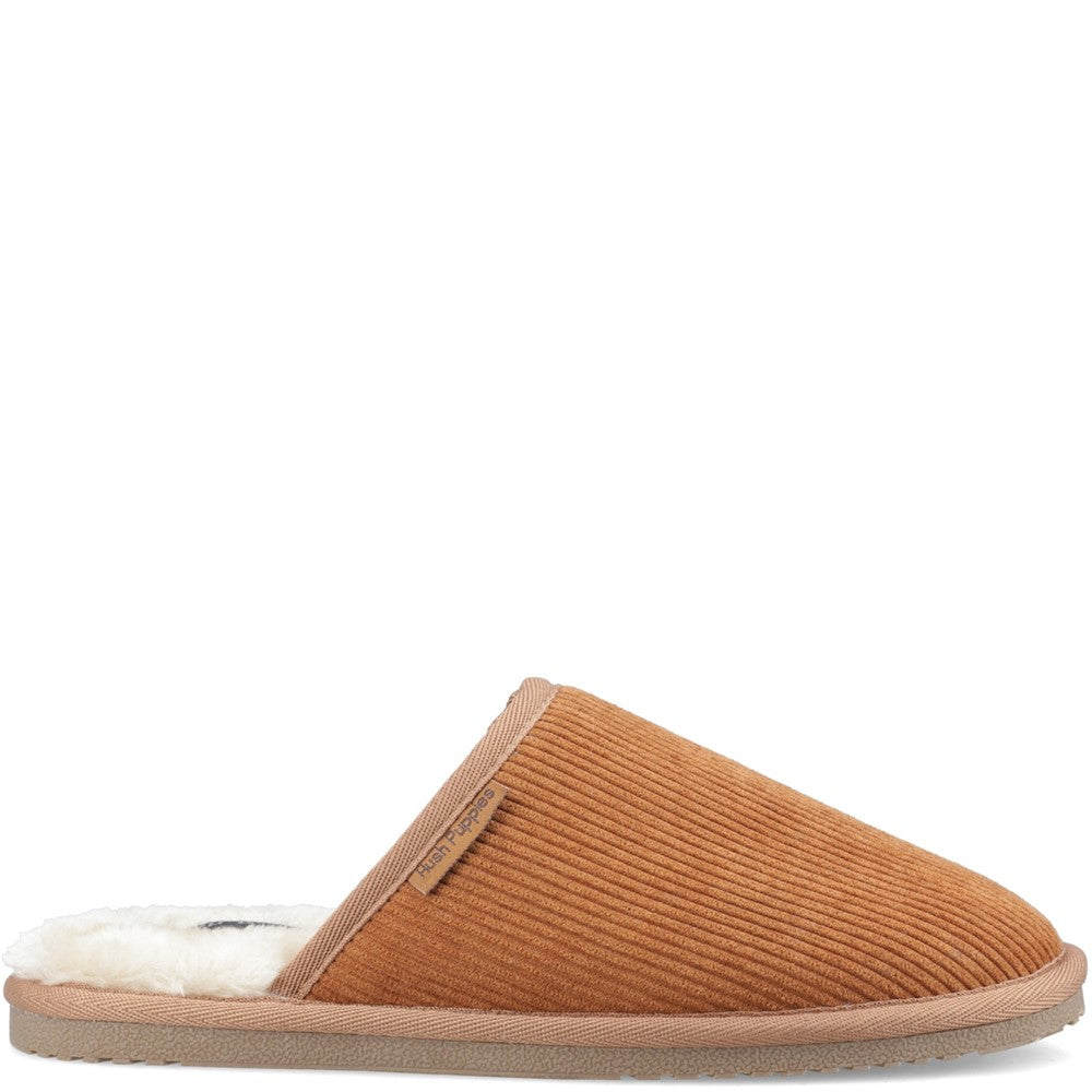 Classic Mens Slippers Tan Hush Puppies Coady Cord Slipper