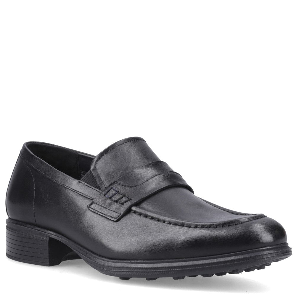 Mens Formal Slip On Shoes Black Hush Puppies Lewis Penny Loafer