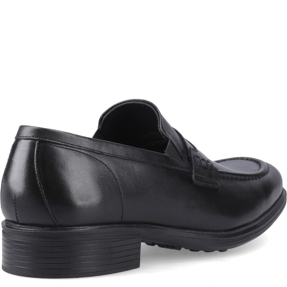 Mens Formal Slip On Shoes Black Hush Puppies Lewis Penny Loafer